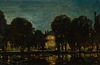NOCTURNE THE POND AT BARNES GREEN OIL PAINTING