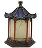 Chinese Filigree Silver Enamel Pagoda Trinket box