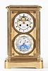 A mid 19th century four glass mantel regulator with perpetual calendar by Lepine