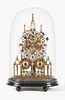 A good mid 19th century cathedral form skeleton clock attributed to Evans