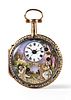 A rare early 19th century Swiss pocket watch with musical automata by Piguet & Meylan