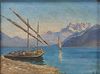 Mountains and Boats Landscape