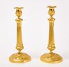 Pair of Neo-Classical Gilt Bronze Candle Sticks