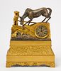 Gilded Bronze Clock with Horse