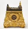 Gilded Brass Clock with Moving Waves and Ship