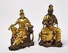 Pair of Guan Yin Gilded Bronze Chinese Figures