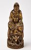 Chinese Carved Guan-Yin Gilt Wood Figure