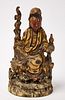 Carved Wood Guan Yin figure in Polychrome