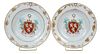 Pair of Chinese Export Porcelain Armorial Soup Bowls, Ross