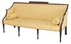 Fine New York Federal Mahogany Silk Damask Upholstered Sofa