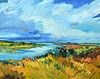 Large Deborah Brown Landscape Painting, 59"W