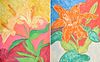 2 Sally Brody Floral Monotypes, Signed
