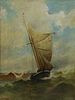 LUND, Peter. Oil on Canvas. American Ship at Sea.
