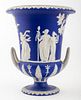 Wedgwood Blue Jasperware Two Handled Vase
