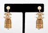 Chanel Gold Filled Thimble Drop Clip Earrings