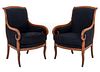 Charles X Upholstered Mahogany Bergere Armchair, 2