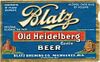 1938 Blatz Old Heidelberg Castle Beer 12oz WI288-61v Label Milwaukee Wisconsin