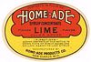 1920 Home-Ade Lime Soda New Glarus Wisconsin 16oz One Pint Label 