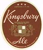 1933 Kingsbury Ale 11oz WI246-31v Label Manitowoc Wisconsin