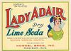 1950 Lady Adair Lime Soda Hommel Bros Madison Wisconsin 24oz Label 