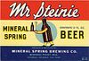 1943 Mr. Steinie Beer 12oz WI352-17 Label Mineral Point Wisconsin