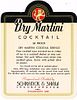 1950 Schranck & Shaw Dry Martini Cocktail Milwaukee Wisconsin No Ref. Label 
