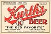 1934 Kurth's Beer 28oz Label Columbus Wisconsin