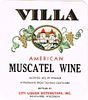 1950 Villa Muscatel Wine Milwaukee Wisconsin No Ref. Label 
