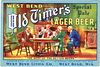 1937 Old Timer's Lager Beer 12oz WI525-22 Label West Bend Wisconsin