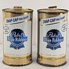 Two Pabst Blue Ribbon Beer Quart Snap Cap