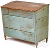 Painted pine fall front bin, 19th c.