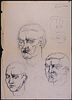 Pablo Picasso, Attributed: Double Sided Head Studies