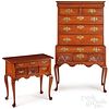 Queen Anne high chest of drawers, dressing table