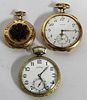3 Antique American Gold-Filled Pocket Watches