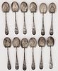 Twelve Gorham sterling silver berry spoons