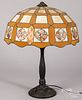 Slag glass table lamp, early to mid 20th c.