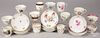 Assorted porcelain cups and saucers