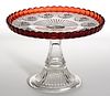 ROMAN ROSETTE - RUBY-STAINED SALVER / CAKE STAND