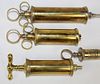 Lot of 4 antique English brass syringes