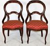 Pair of Victorian mahogany side chairs