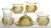 ZIPPERED SWIRL AND DIAMOND - AMBER-STAINED FIVE-PIECE TABLE SET