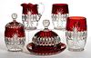 TARENTUM'S ATLANTA (OMN) / ROYAL CRYSTAL - RUBY-STAINED FIVE-PIECE TABLE SET