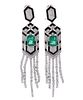 Luxury Emerald Onyx & VS2 Diamond 18k Earrings