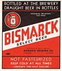 1939 Bismarck Select Beer Half Gallon Picnic IL18-02 Label Chicago Illinois