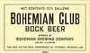 1938 Bohemian Club Bock Beer 15½ Gallon Half Barrel IL81-13b Label Joliet Illinois