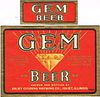 1936 Gem Beer 12oz IL82-08 Label Joliet Illinois