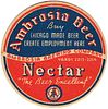 1941 Ambrosia & Nectar Beer 4¼ inch coaster IL-AMB-1 Coaster Chicago Illinois