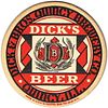 1933 Dick's Beer 4¼ inch coaster IL-DIC-1 Coaster Quincy Illinois
