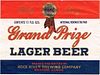 1940 Grand Prize Lager Beer 12oz IL98-25 Label Rockford Illinois