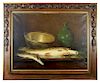 Olivier de Cocquerel oil on canvas still life with fish